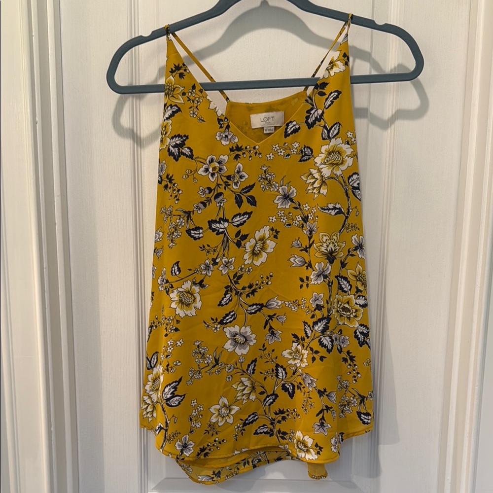LOFT Gold Asymmetrical Camisole Sleeveless Top